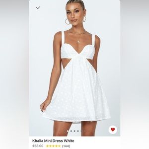 PRINCESS POLLY khalia mini dress white
